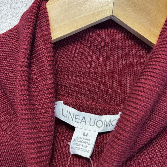 NWT Linea Uomo Wool Blend Turtleneck Sweater Mens Medium Red Skicore Minimalist - Picture 11 of 14